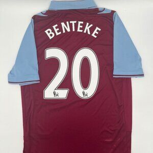 Aston Villa 2012/2013 Home Benteke #20 Authentic Macron Jersey XL Men